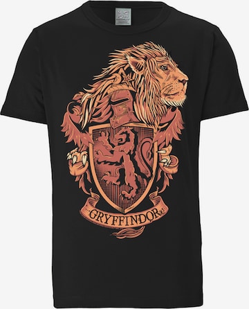 LOGOSHIRT Shirt 'Harry Potter - Gryffindor' in Black: front