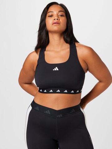 Bustieră Sutien sport 'Powerreact Medium-Support Techfit ' de la ADIDAS PERFORMANCE pe negru: față