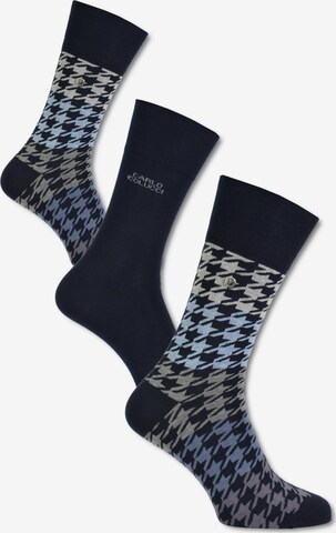 Carlo Colucci Socks in Blue: front