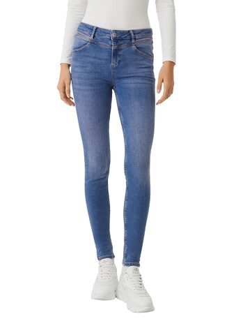 Skinny Jean comma casual identity en bleu : devant