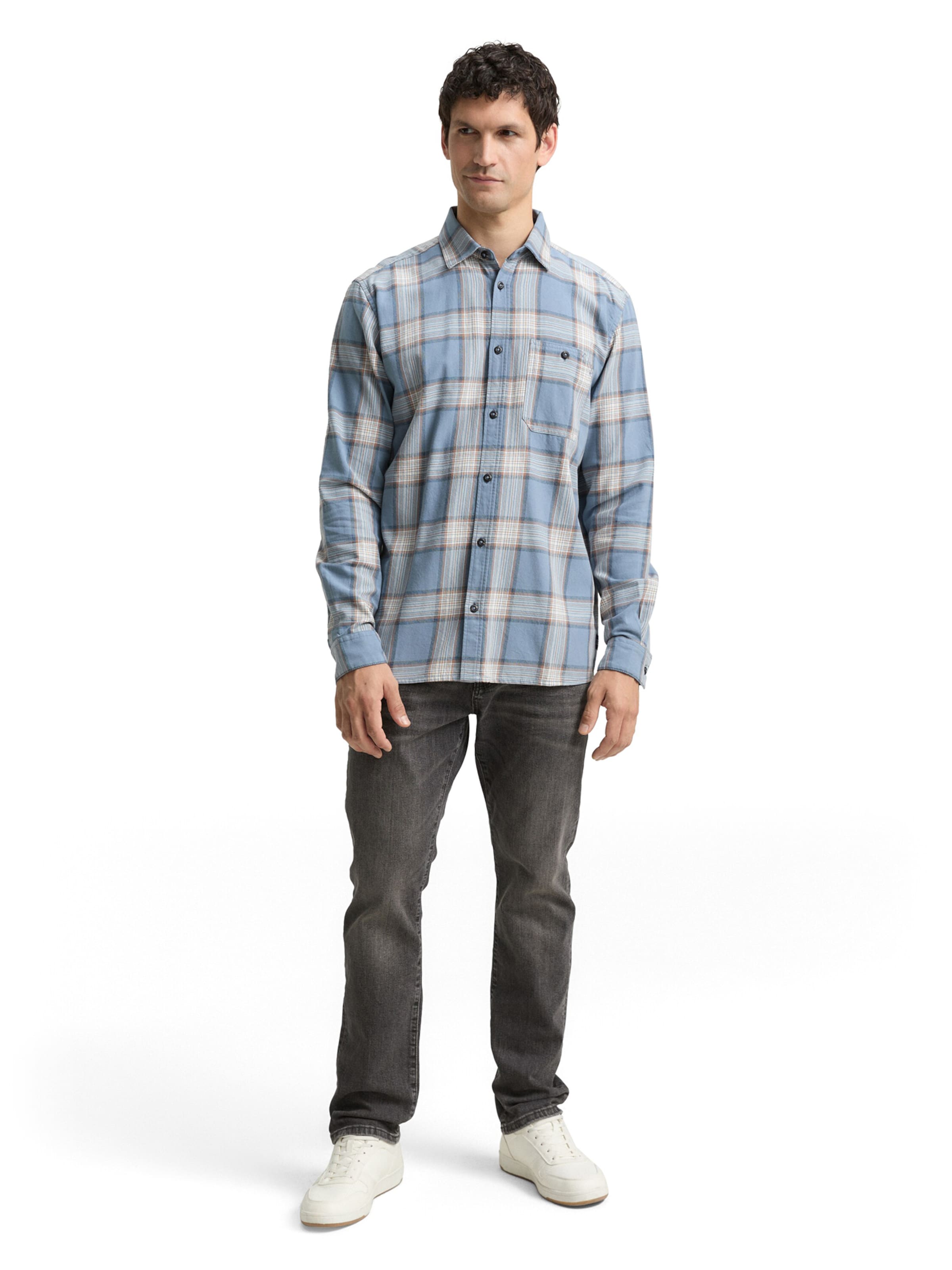 TOM TAILOR Comfort fit Button Up Shirt in Blue