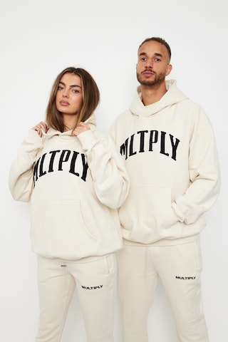 Multiply Apparel Μπλούζα φούτερ 'Embroidery' σε μπεζ