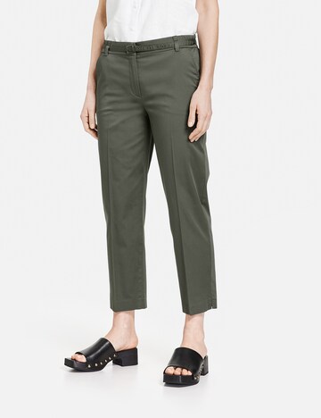 GERRY WEBER Slim fit Trousers with creases in Green: front