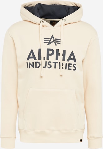 Felpa di ALPHA INDUSTRIES in bianco: frontale