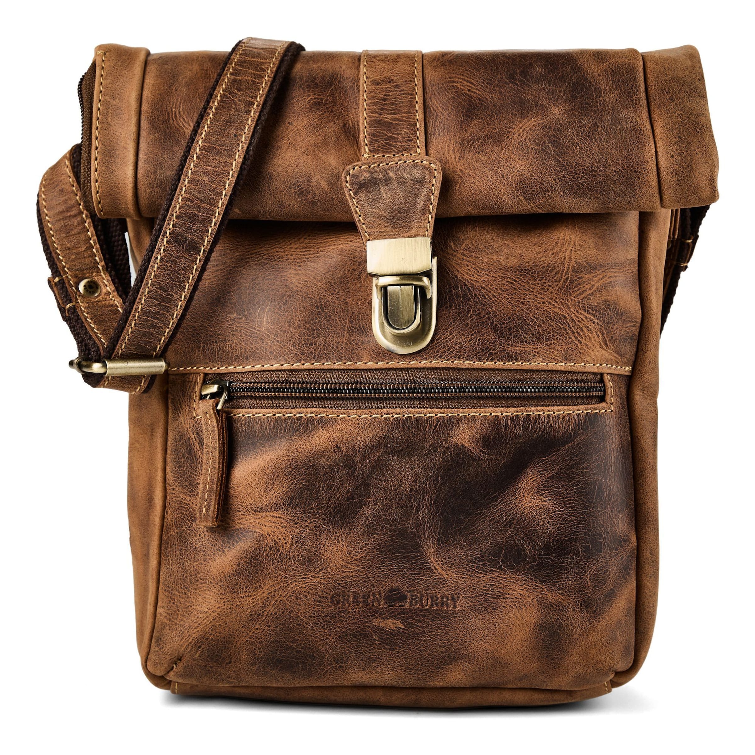 Sac à bandoulière GREENBURRY en marron : devant