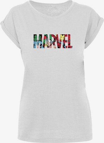 Maglietta 'Avengers Logo Character Infill' di F4NT4STIC in bianco: frontale