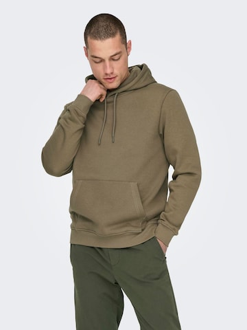 Only & Sons Sweatshirt 'ONSConnor' in Bruin: voorkant