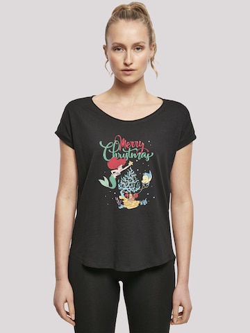 F4NT4STIC Shirt 'Disney Arielle die Meerjungfrau Merry Christmas' in Zwart: voorkant