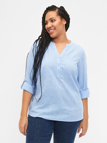 Zizzi - Blusa 'CANANNA' em azul: frente