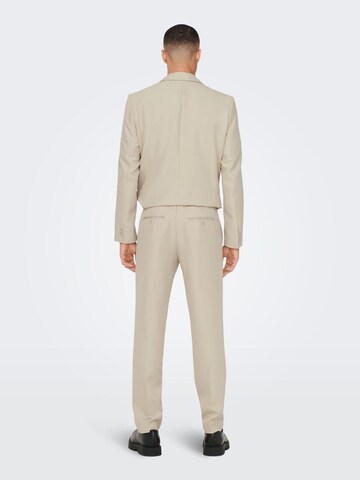 Coupe slim Pantalon à plis Only & Sons en beige