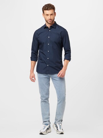 mėlyna JACK & JONES Priglundantis modelis Dalykinio stiliaus marškiniai 'JOE'