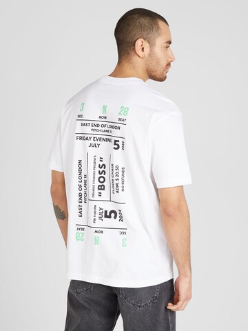 T-Shirt 'Records' BOSS en blanc : devant