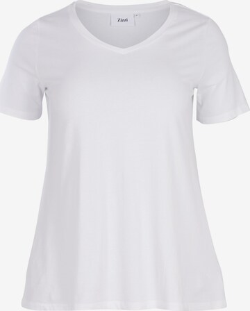 T-shirt Zizzi en blanc : devant