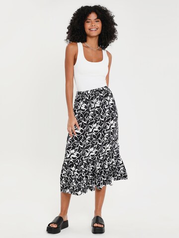 Threadbare Skirt 'Frill Rain' in Black