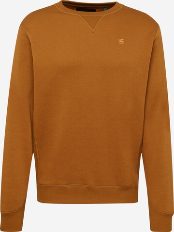 G-Star RAW Sweatshirt 'Premium core' in Bruin: voorkant