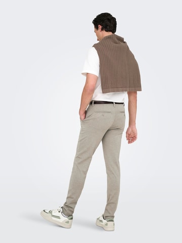 Coupe slim Pantalon chino 'ONSMark' Only & Sons en gris