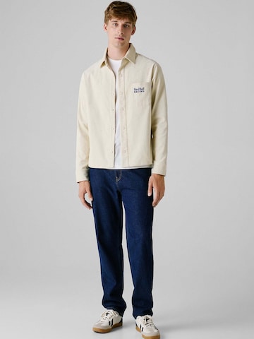Red Bull Racing x Pepe Jeans Regular fit Button Up Shirt in Beige