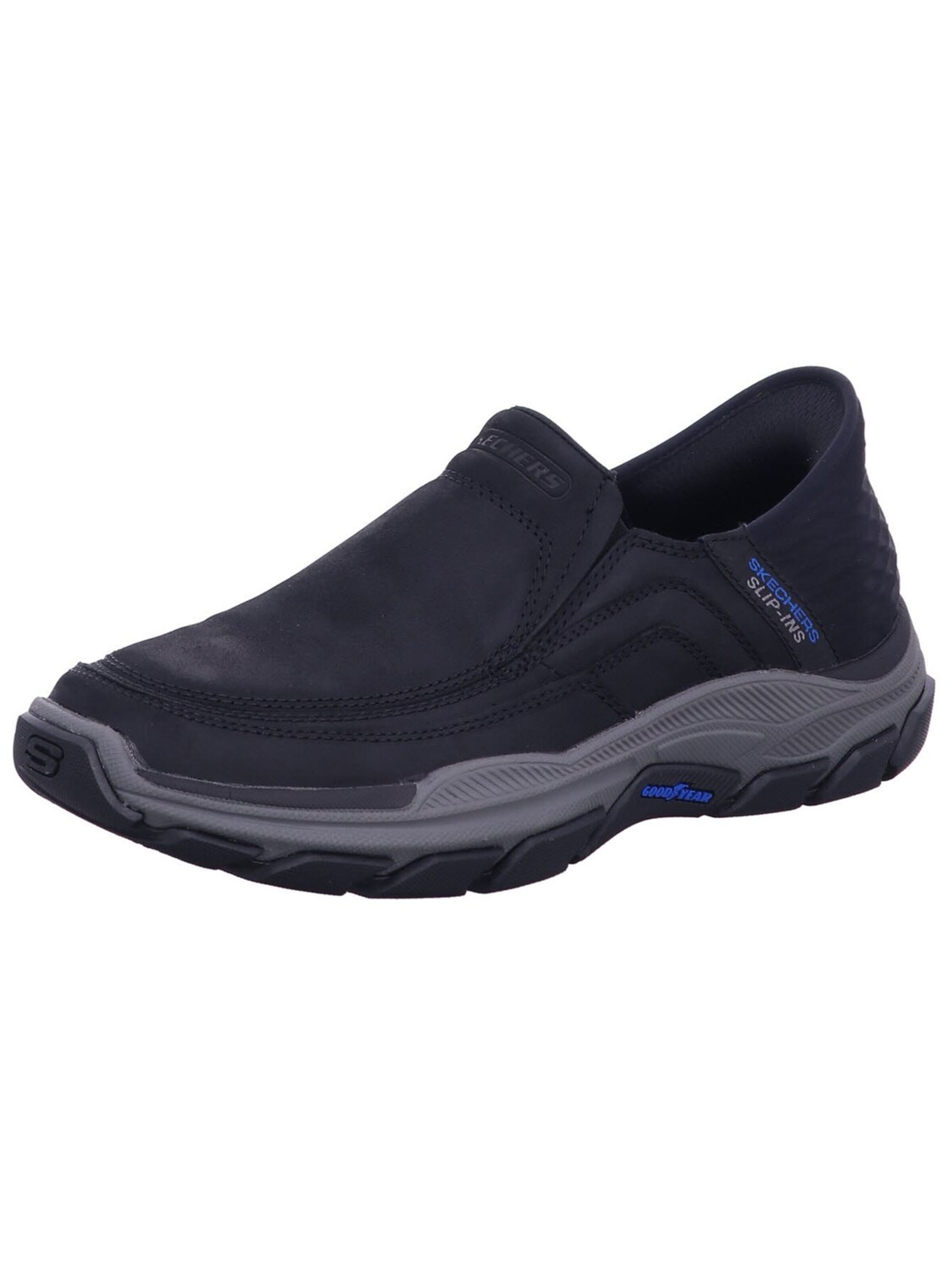 SKECHERS Hausschuh 'Slipper Herren 204810 BLK Kunststoff (Synthetik) in schwarz'‌‌ in Schwarz: Vorderseite