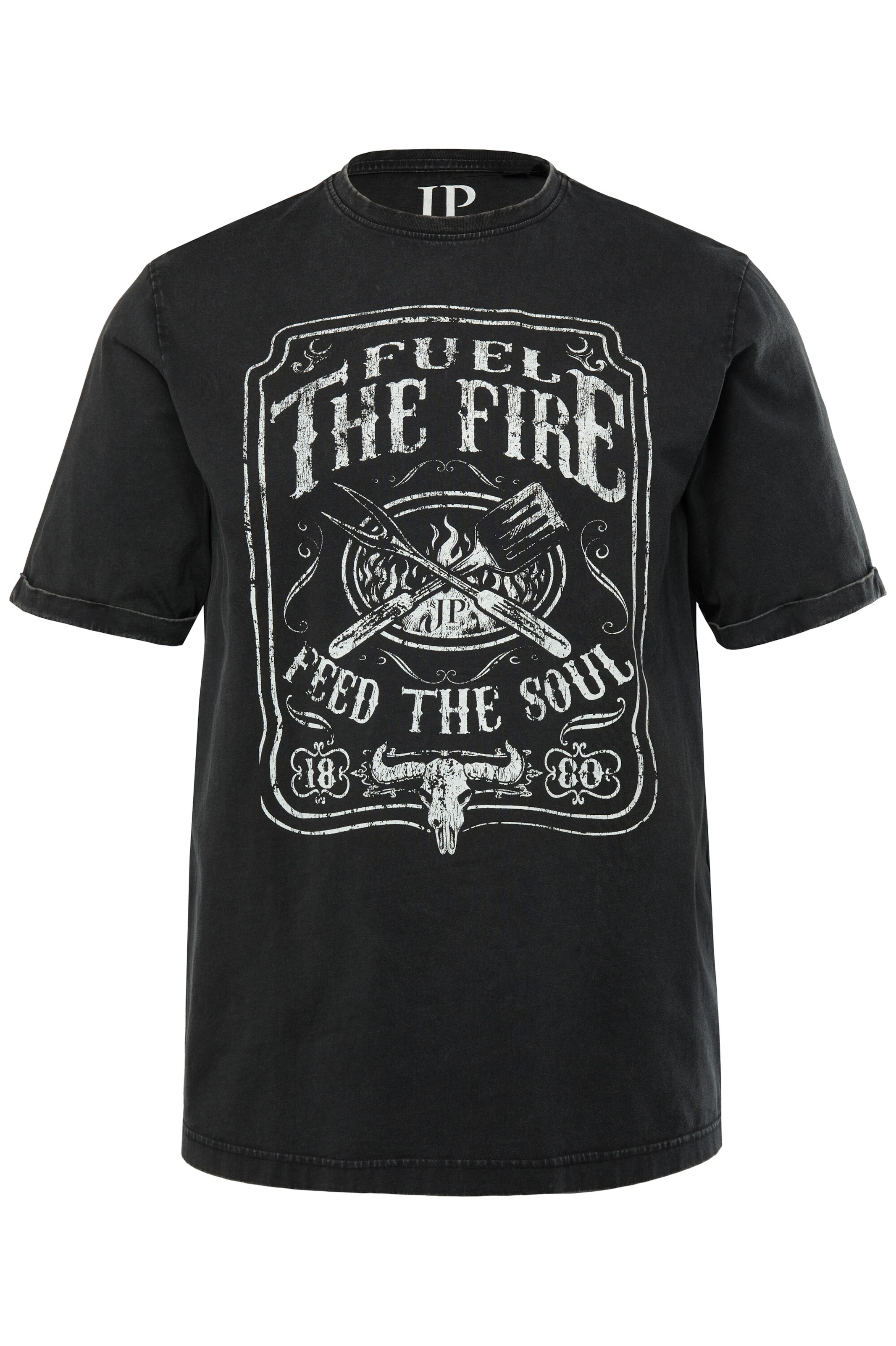 T-Shirt JP1880 en noir : devant