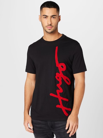 Tricou 'Dyton' de la HUGO Red pe negru: față