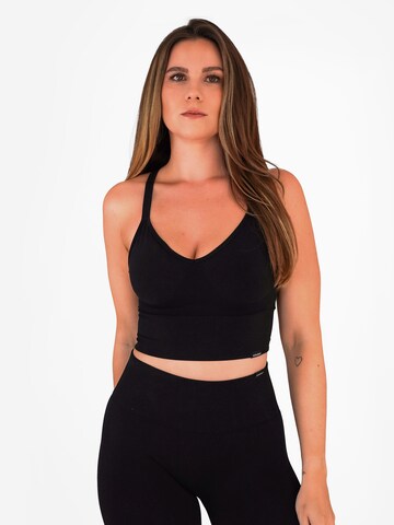 sminded® Classic Sports Bra 'Seamless Boost Bra' in Black