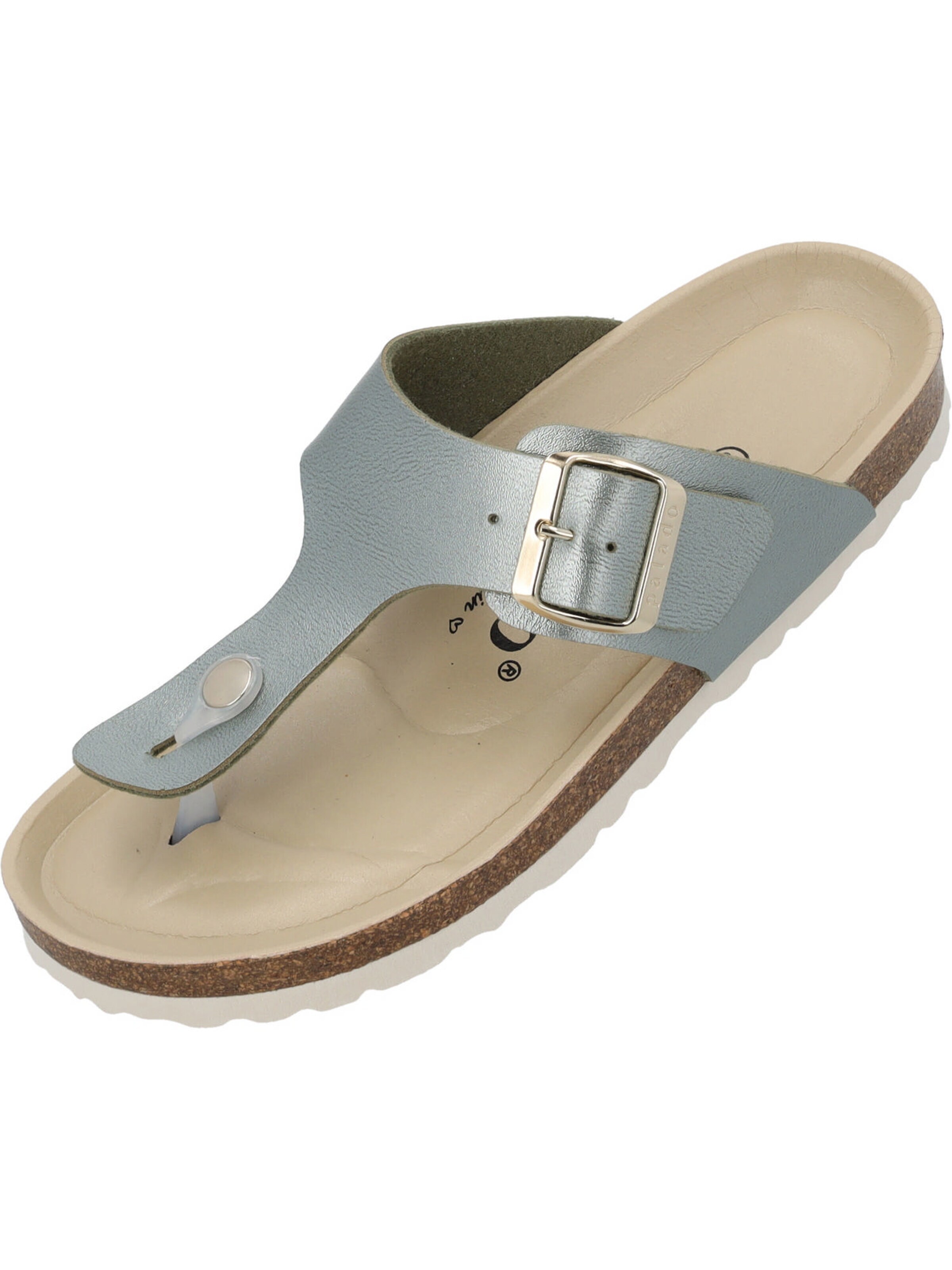 Palado by Sila Sahin T-bar sandals 'Palado Kos BEGS by Sila Sahin' in Green: front