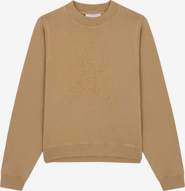 Scalpers Sweatshirt 'Worn Skull' in Brown: front