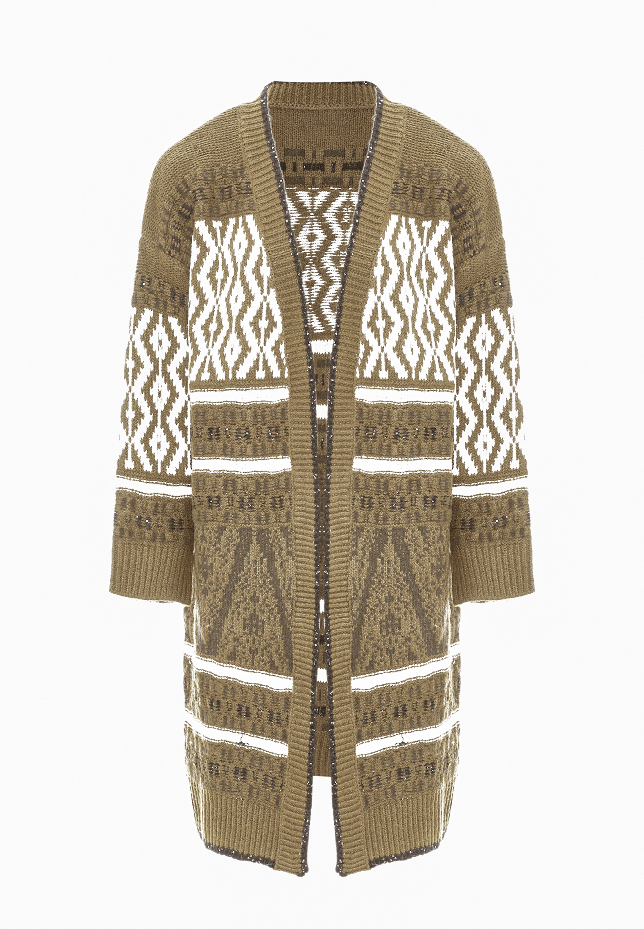 Jalene Gebreid vest in Groen: voorkant