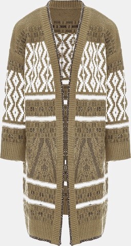 Jalene Плетена жилетка в зелено: отпред