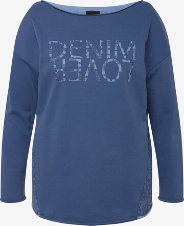 Sweat-shirt Ulla Popken en bleu : devant