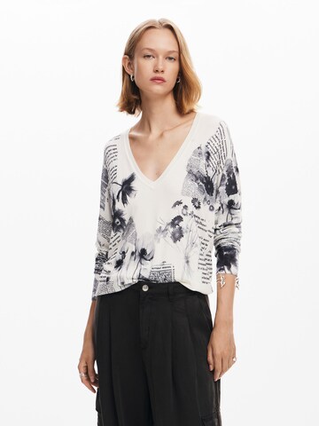 Desigual Sweter w kolorze biały: przód