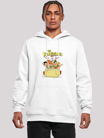 F4NT4STIC Sweatshirt 'Die Familie Feuerstein The The Ride' in White: front