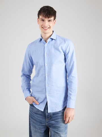 HUGO - Ajuste regular Camisa 'Kason' en azul: frente
