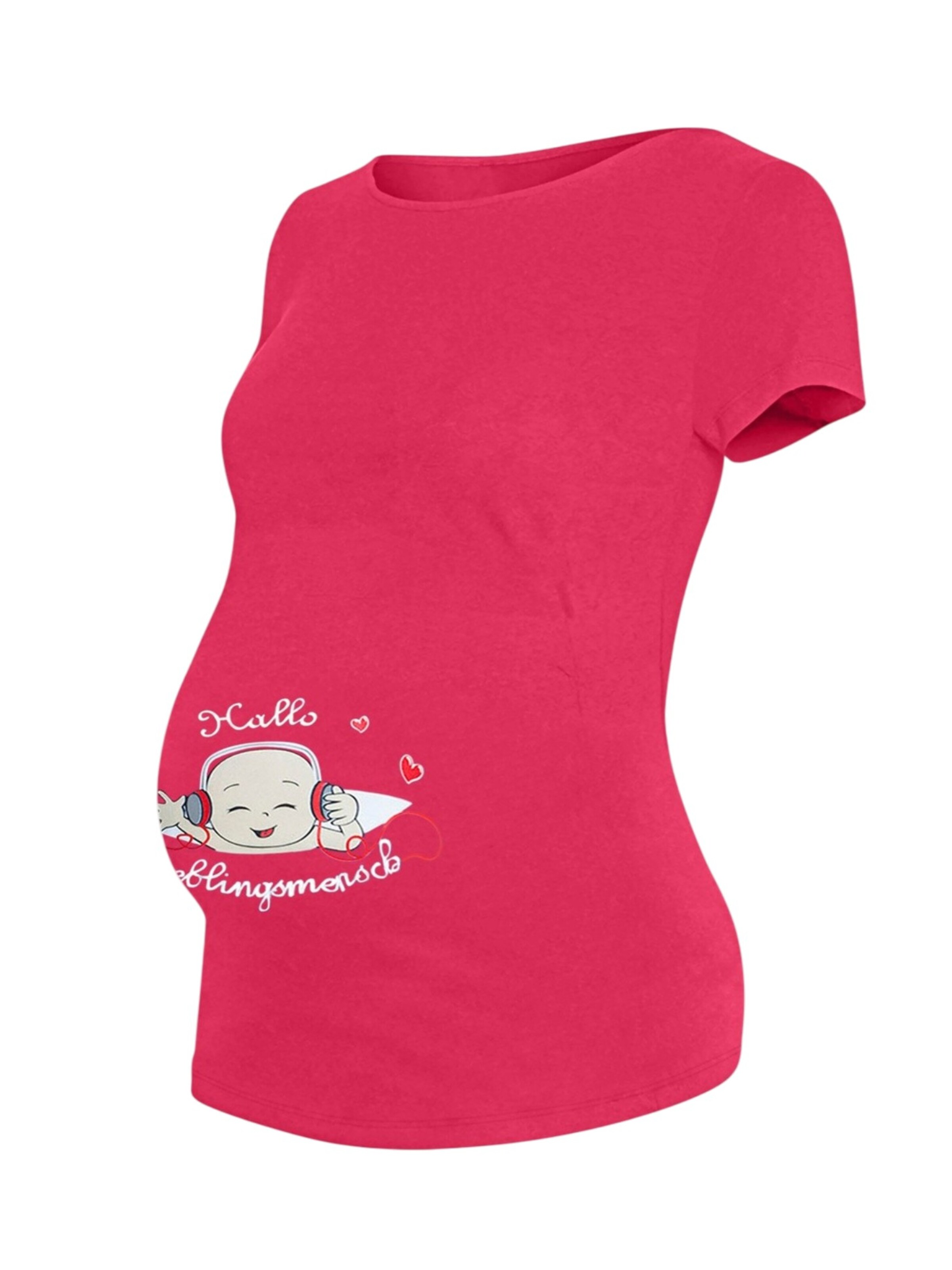 M.M.C. Shirt 'Hallo Lieblingsmensch Umstandsshirt' in Pink: front