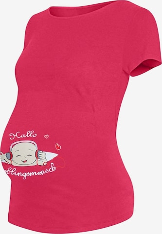 M.M.C. Shirt 'Hallo Lieblingsmensch Umstandsshirt' in Pink: front