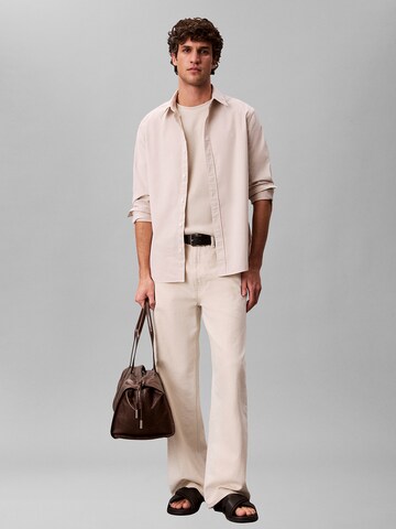Coupe regular Chemise 'Classic' Calvin Klein Jeans en beige