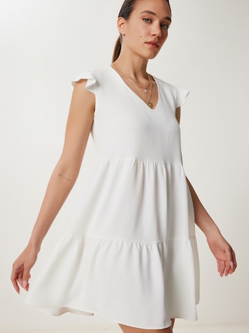 Happiness İstanbul - Vestido de verano en blanco: frente