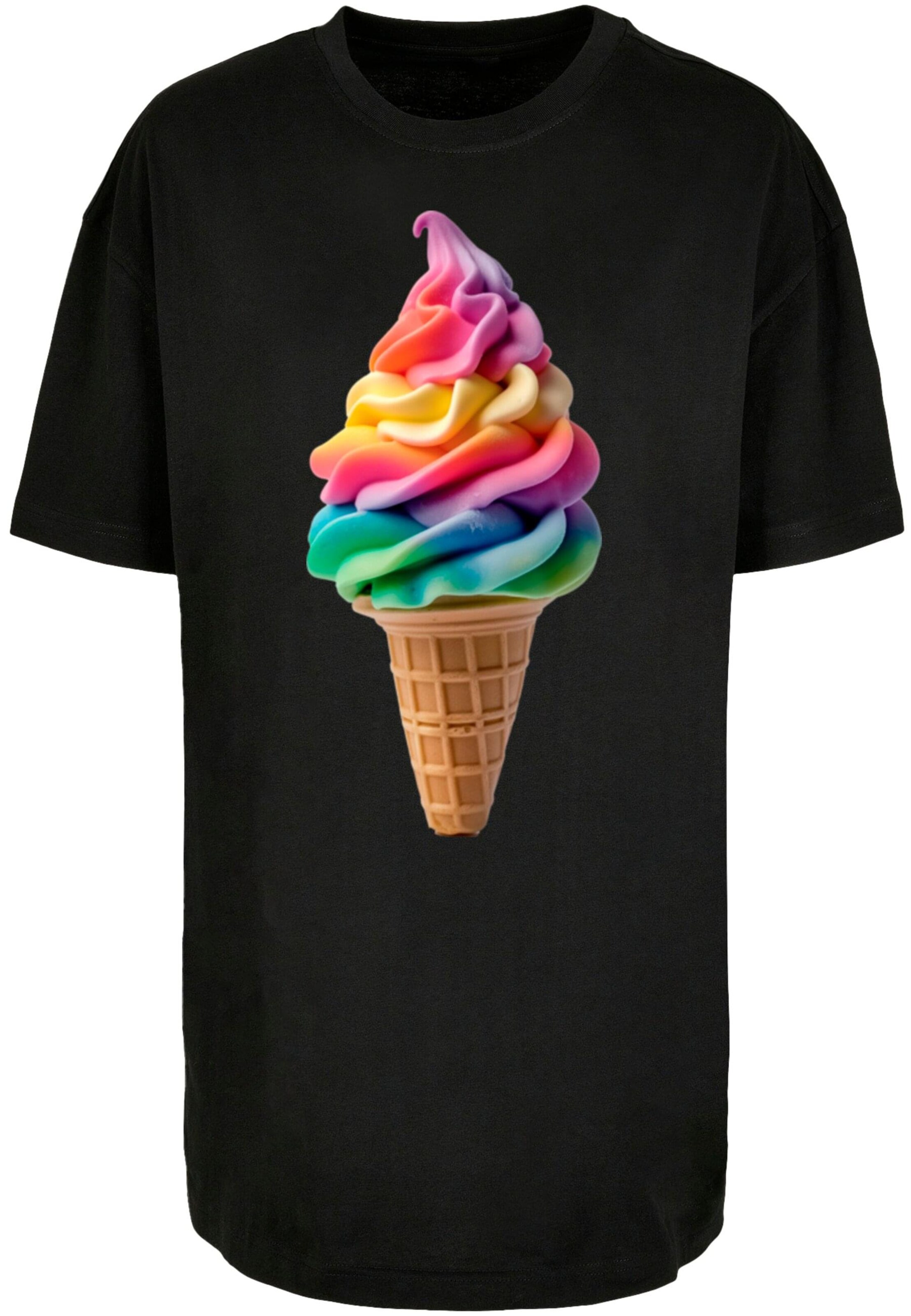 Merchcode Shirt 'Pride Scoops' in Zwart: voorkant