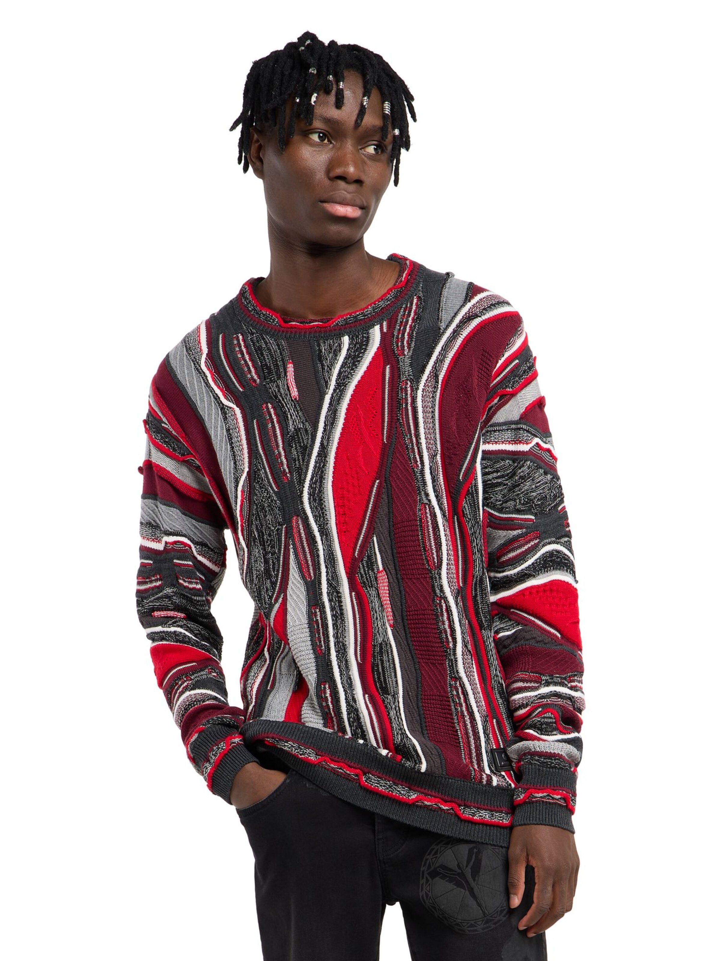 Pull-over 'Fazio' Carlo Colucci en gris : devant