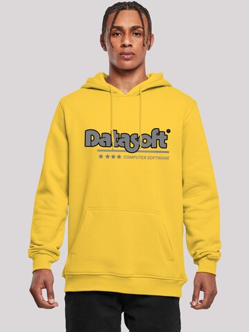 Sweat-shirt 'DATASOFT Logo schwarz Retro Videospiel Gaming SEVENSQUARED' F4NT4STIC en jaune : devant