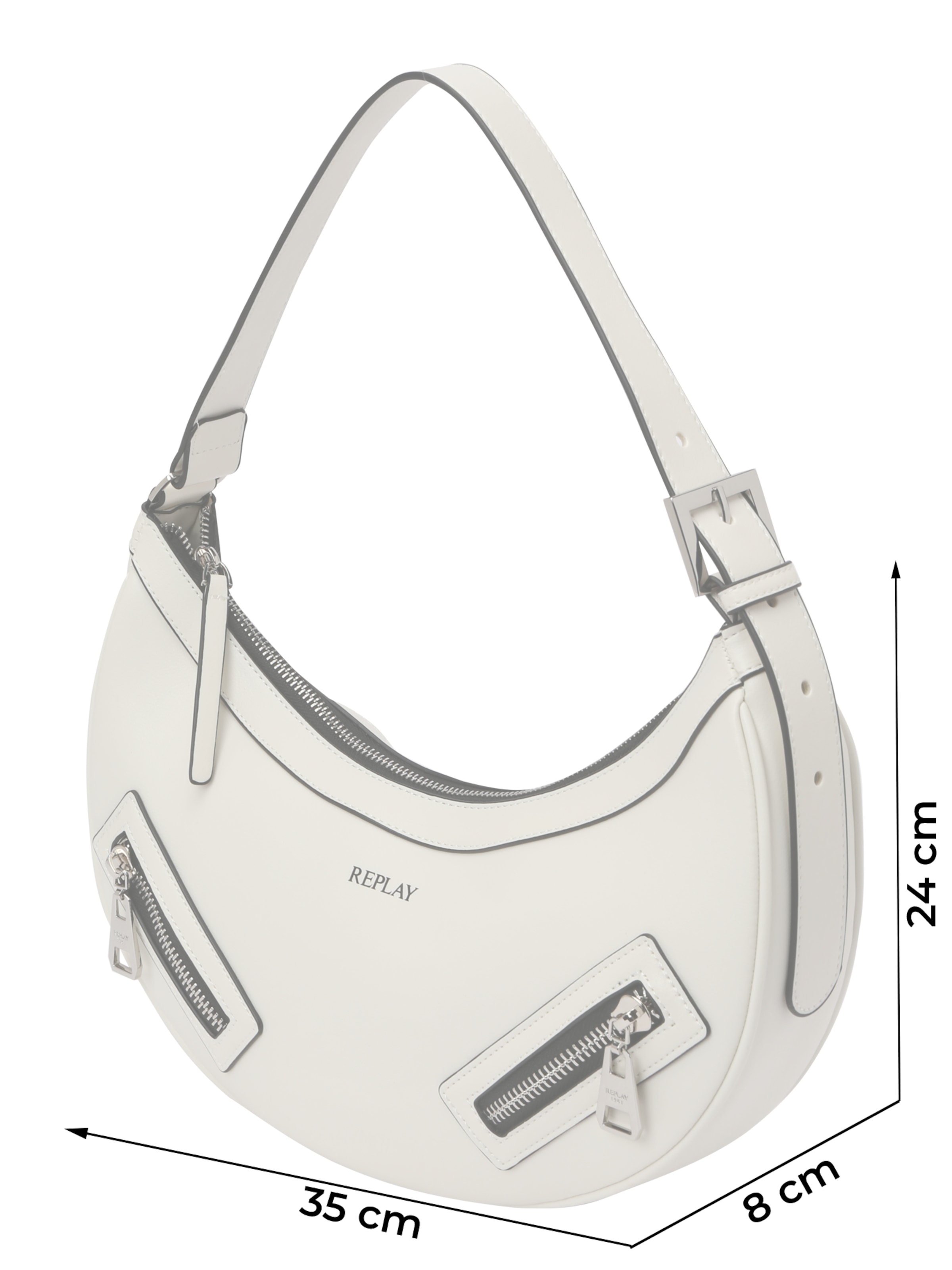 Borsa a spalla di REPLAY in bianco