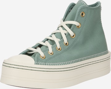 CONVERSE Sneakers hoog 'Chuck Taylor All Star Modern Lift' in Groen: voorkant