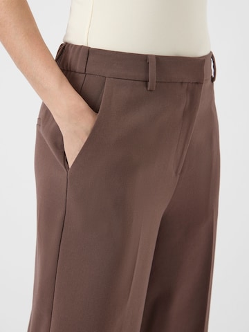 YAS Wide Leg Bukser med fals 'YASLikka' i brun