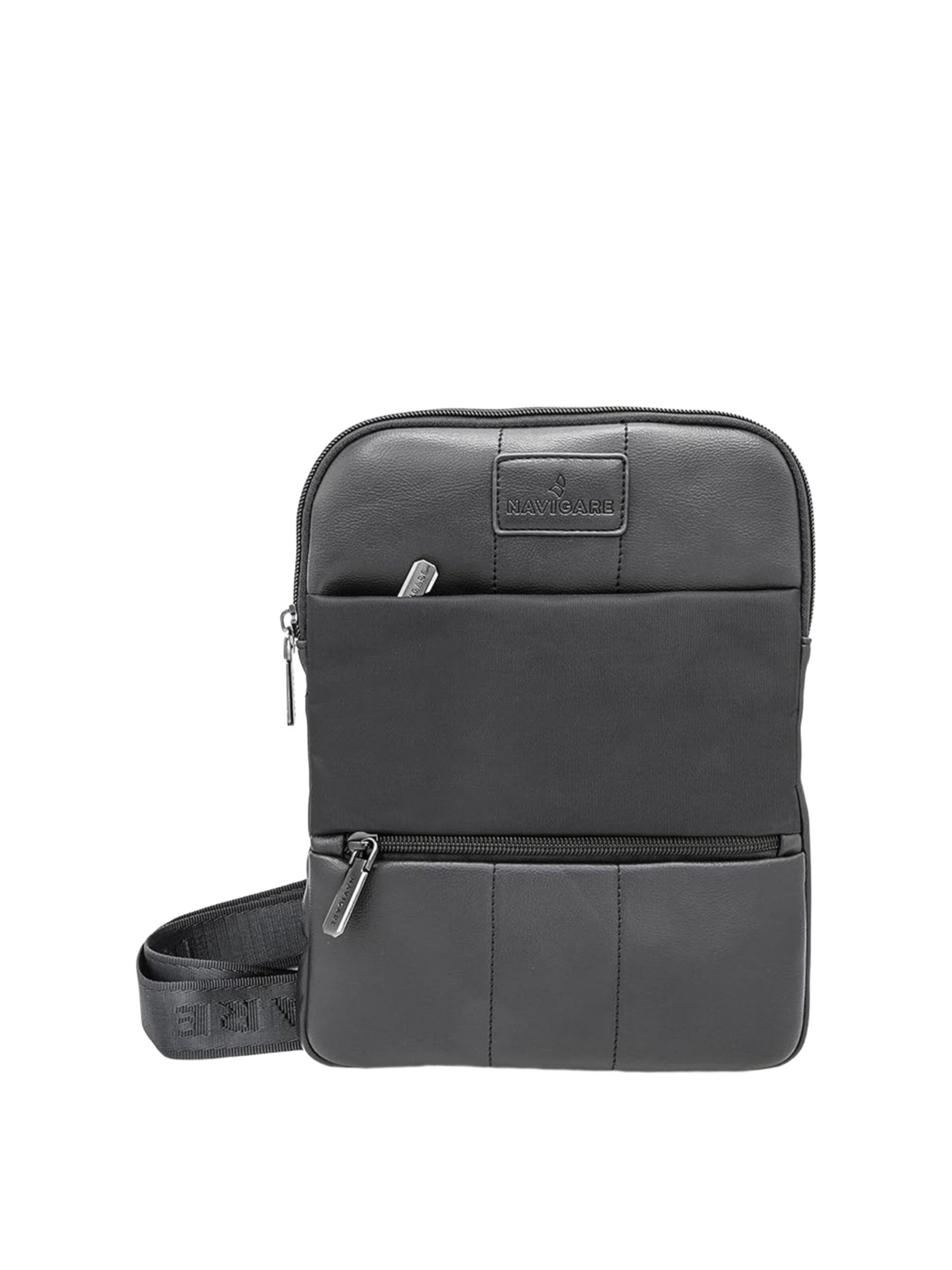 Borsa a tracolla 'Borsa a Tracolla Uomo Navigare - Poliestere Chiusura Zip' di Navigare in nero: frontale