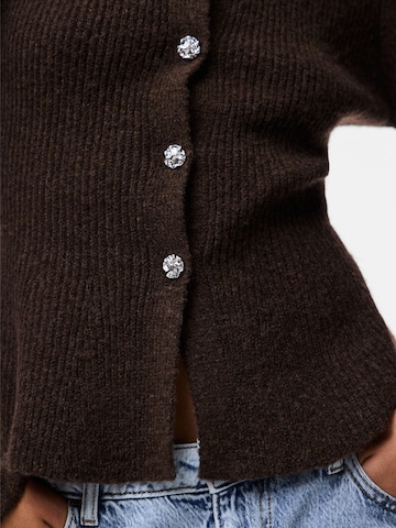 PIECES Knit Cardigan 'PCAnnie' in Brown