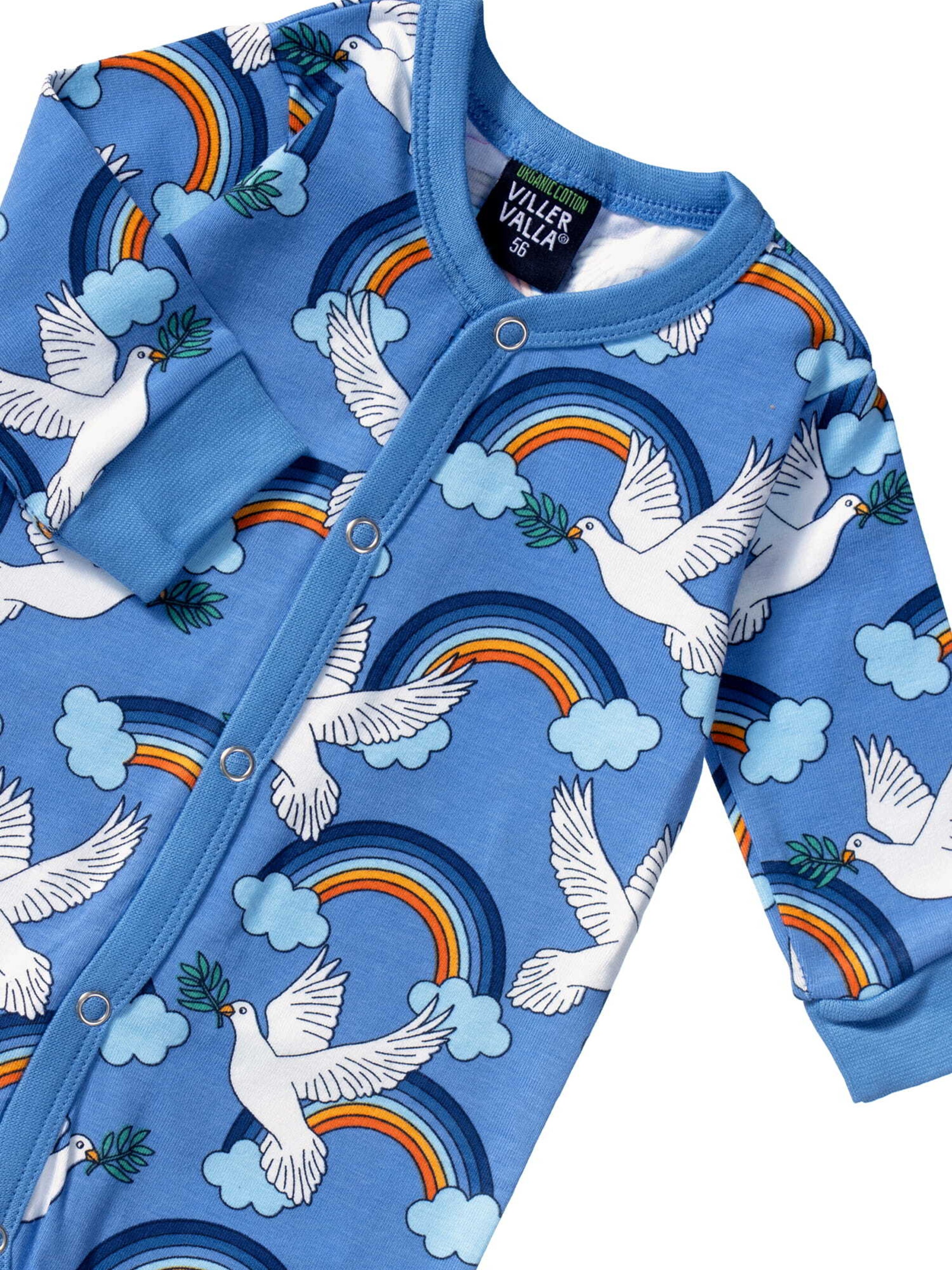 Villervalla Strampler 'Peace' in Blau