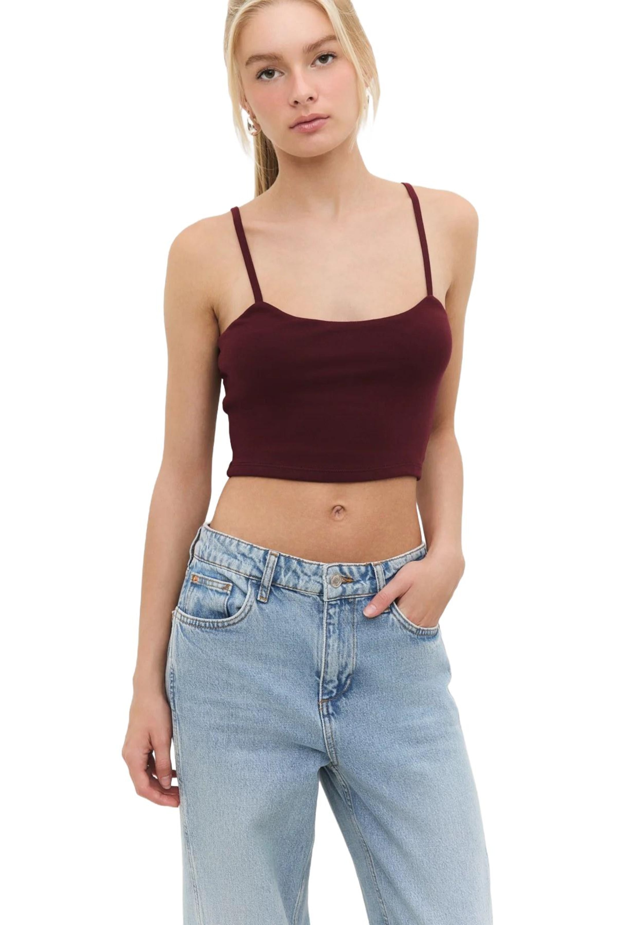 No Matter What Top in Bruin: voorkant