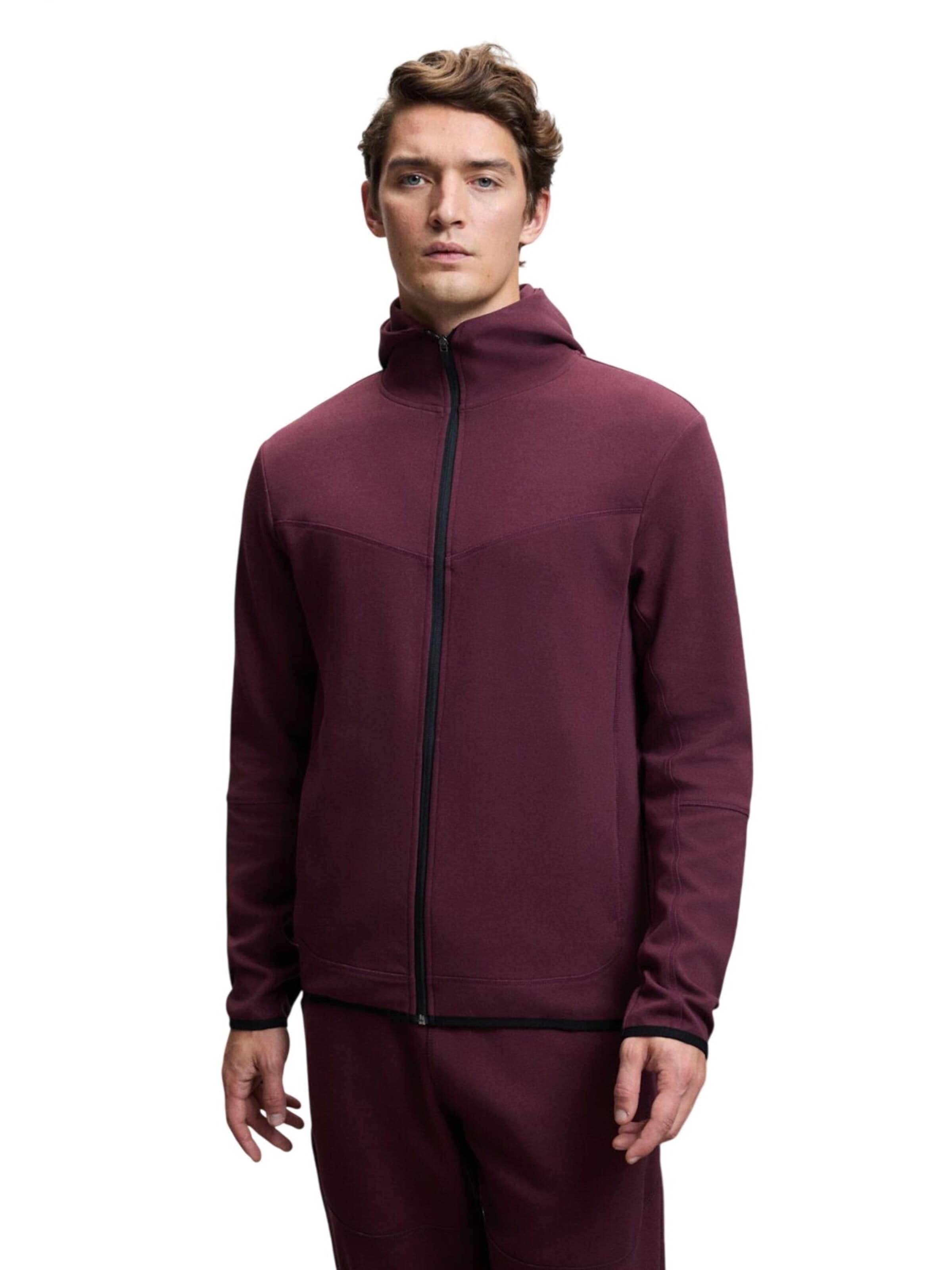 Grimelange Zip-Up Hoodie in Red: front