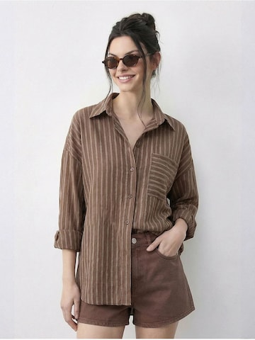 T-shirt Bianco Lucci en marron