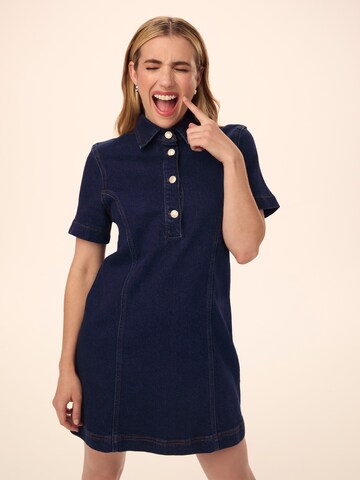 Daahls by Emma Roberts exclusively for ABOUT YOU - Vestido camisero 'Therese' en azul: frente